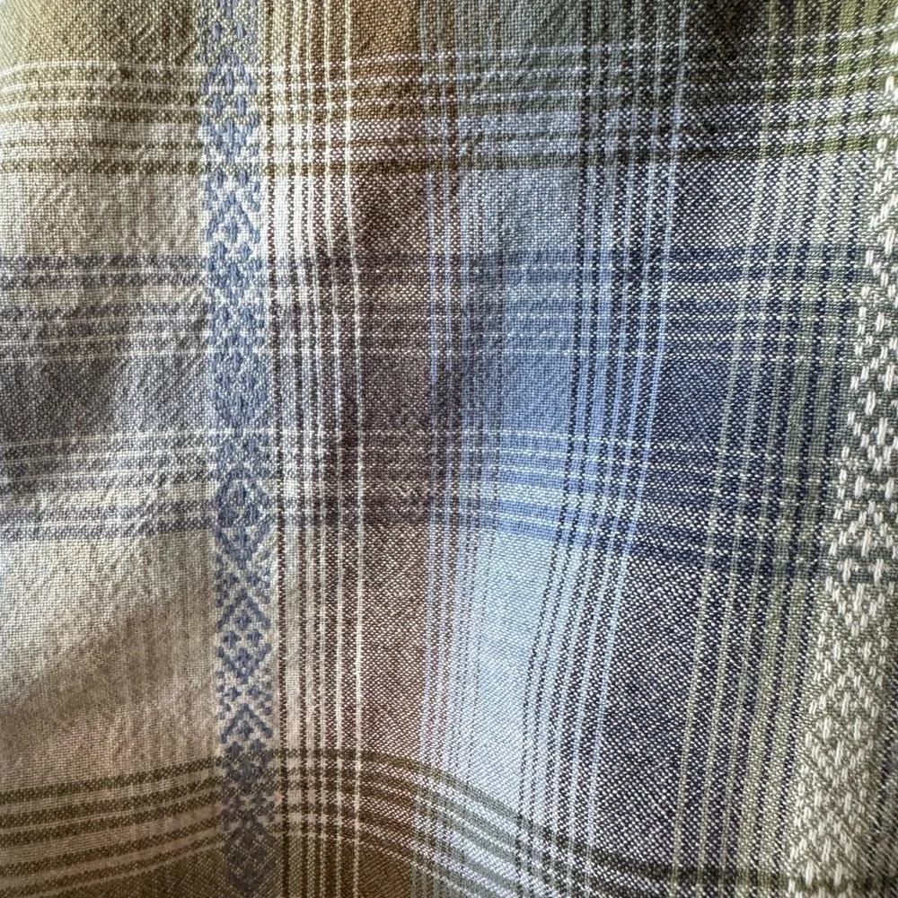 Cabin Creek Blue Green Plaid Button Down Shirt Cotton Medium - Picture 5 of 5